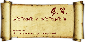 Göndör Mátyás névjegykártya